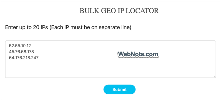 Bulk Geo IP Tool Input