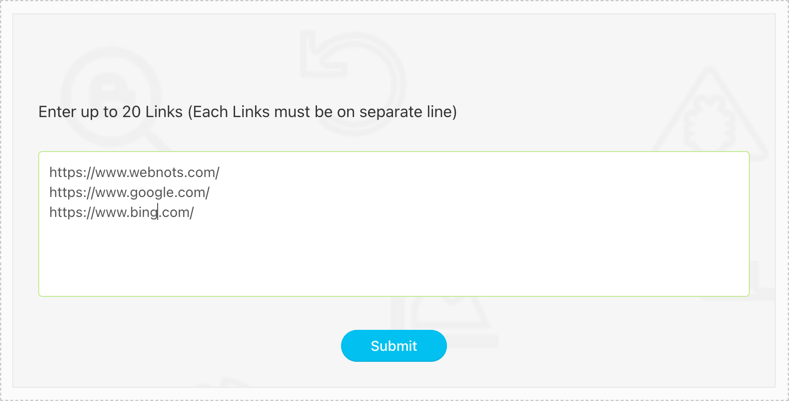 Google Cache Checker Input